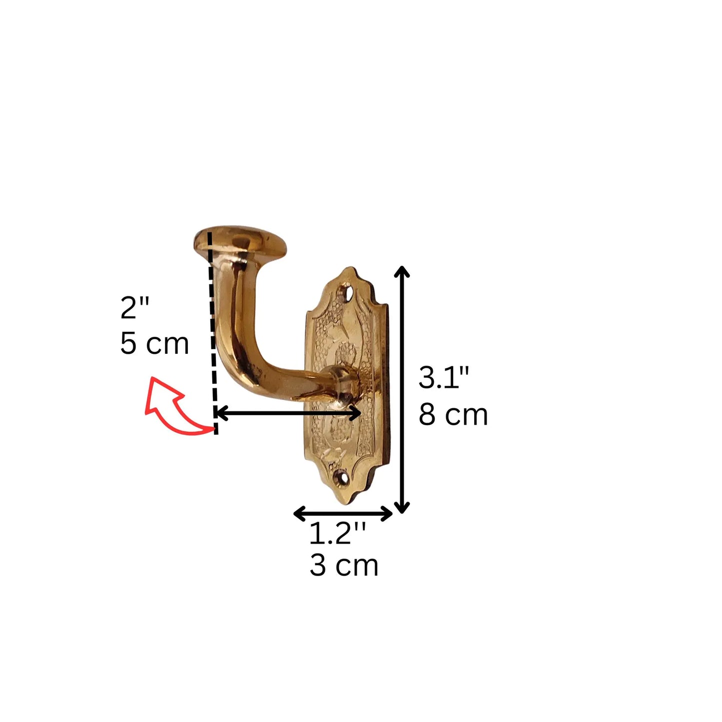 Vintage Brass Coat Hooks – Brass Wall Hooks for Bathroom & Home Decor