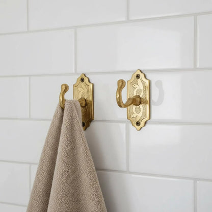 Vintage Brass Coat Hooks – Brass Wall Hooks for Bathroom & Home Decor
