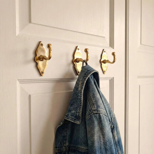 Vintage Brass Coat Hooks – Brass Wall Hooks for Home Decor